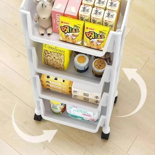 Mobile Storage Rack Trolley Multi-layer Kitchen Trolley Thicken Metal Cart Snack - 第 2/8 張圖片