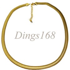 18K Yellow Gold Filled Tarnish-Free 7mm wide Flat Snake Chain Necklace 20"/22"