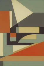 Large Abstract Painting 2x3 ft. Complex Geometric Demrin Fine Art Original NEW