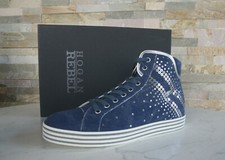 Hogan Rebel Eu 40 Zeppa Sneakers Scarpe con Lacci Scarpe Blu Jeans Nuovo Ehemuvp