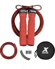 Adjustable High-Speed Jump Rope Cable  Pouch For Training  Home Workouts - Red