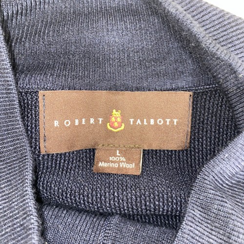 Robert Talbott 100% Merino Wool Pullover Quarter Button Sweater Men's Size Large - Picture 7 of 11