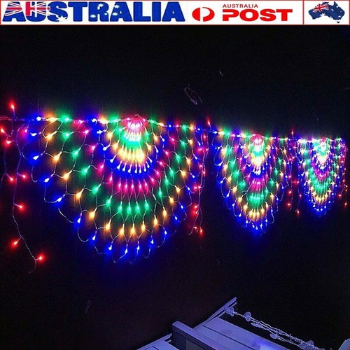 444LED Peacock Waterfall Net Mesh Curtain Light Fairy String Lights Xmas Party - Picture 13 of 30