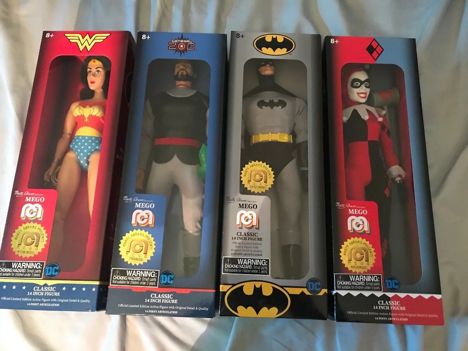 Mego Wonder Woman Batman Harley Quinn General Zod! Brand New Set!