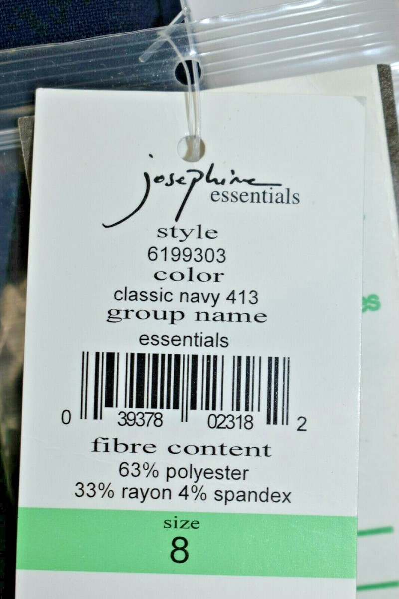 Josephine Essentials Pants Navy Dress Size 8 Women's New Vintage