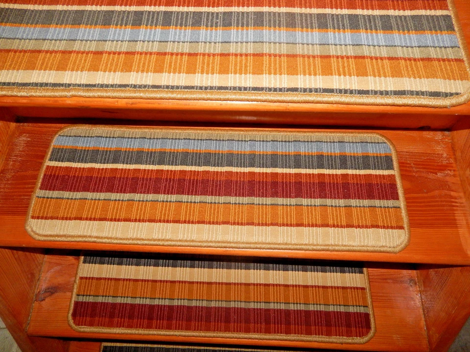 14 = Paso 10'' x 29"" peldaños de escalera escalera alfombra acolchada 100% lana. Foto 2 de 4