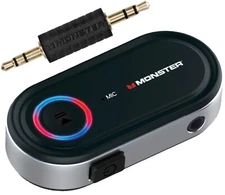Monster Bluetooth 3.5mm AUX Audio Receiver Adapter with Voice Assistant Support