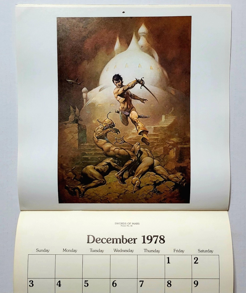 1978年 アートカレンダー VTG Frank Frazetta 1978 Calendar NEW/CLEAN Conan Fantasy Art