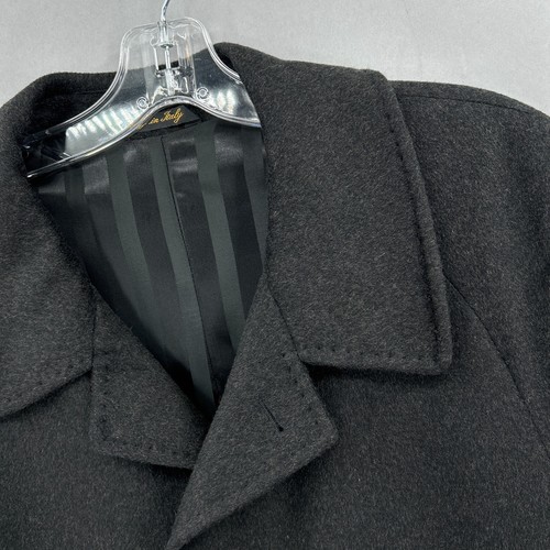 Loro Piana Coat Mens 42 Long Overcoat 100% Cashmere Charcoal Pick Stitch MINT - Picture 3 of 20