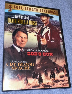 3 Full Length Features; Death Rides A Horse, God's Gun & Cry Blood Apache DVD