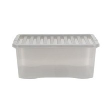 Plastic Storage Box Wham 5 x Crystal 45 Liter 60 x 40 x 25 cm - Tint Grey