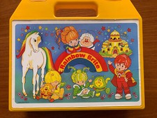 Rainbow Brite Vintage Cassette Tape Carry Case Holder + 13 Tapes & 14 Books