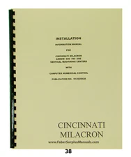 Cincinnati Milacron Arrow 500& 750 ERE  Machining Center Installation Manual *38