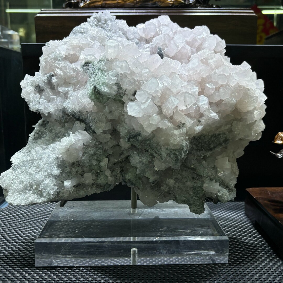 18.85LB Top Rare Natural Fluorite Mineral Specimen Calcite Quartz Crystal Stand