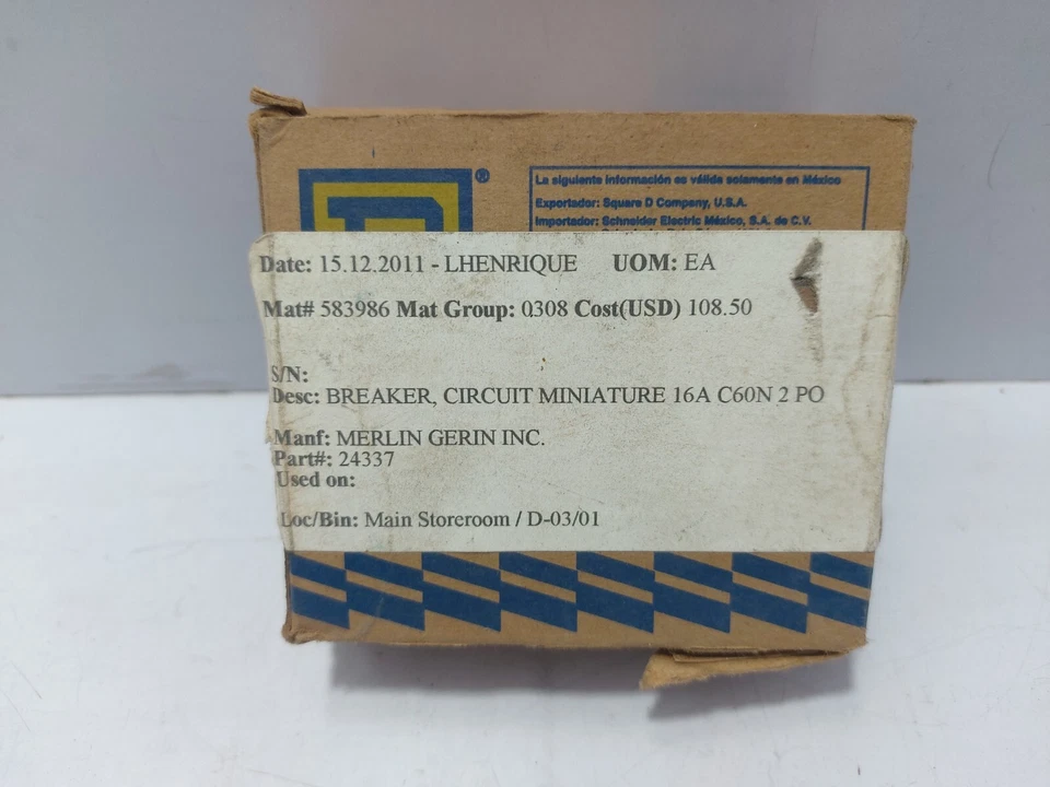 Square D TIPO QOB Miniatura Circuito Interruttore 20A 10kA 120/240V - Immagine 2 di 4