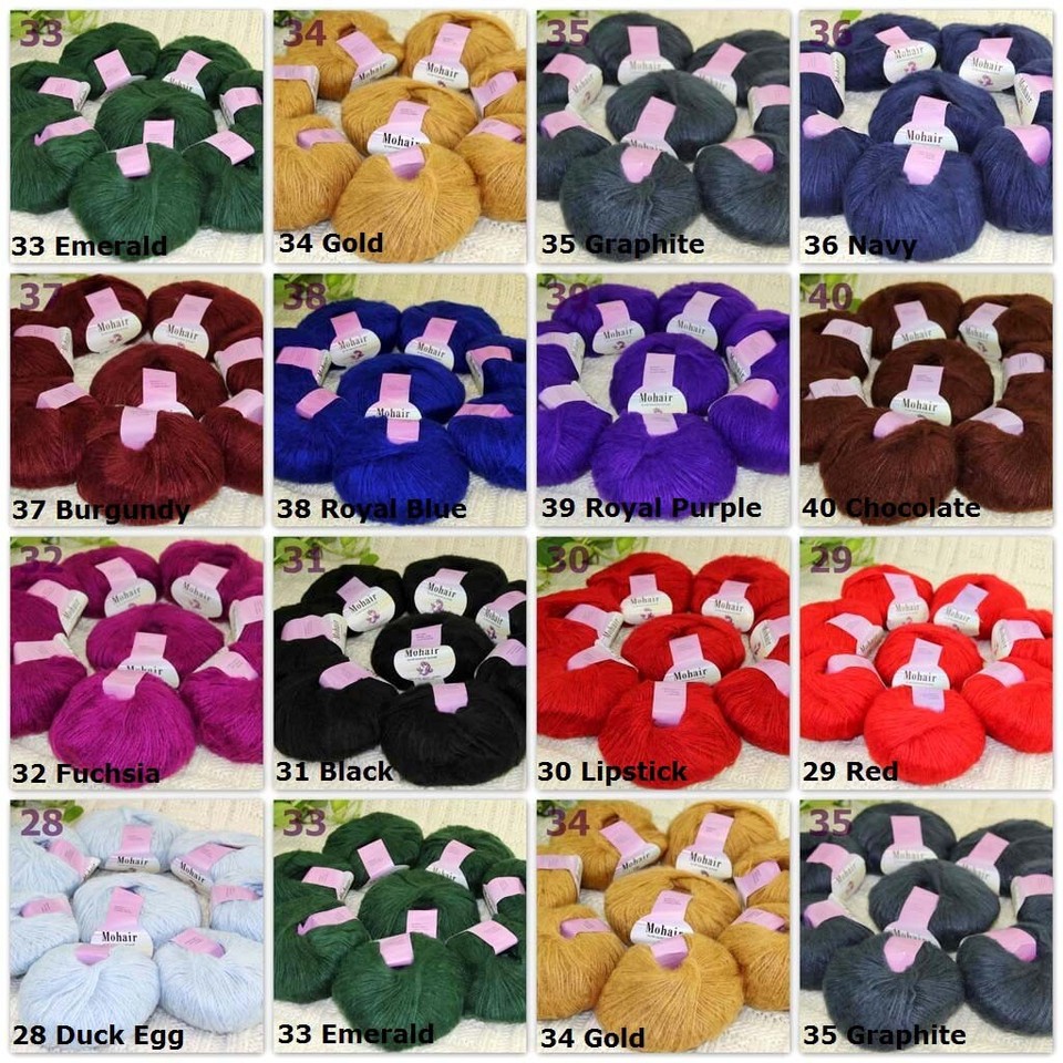 Sale 1BallsX25gr Fluffy Lace Mohair Warm Shawl Rugs Hand Knit Crocheted