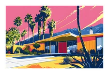 1960s Mid Century Modern Palm Springs Pop Art Print wps5