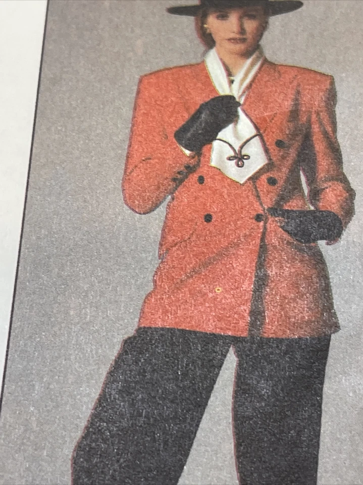 UNCUT Vintage 1988 Style 1413 Alfred Sung Jacket Blouse Pants Career Suit Sz 12 - Image 2 of 4