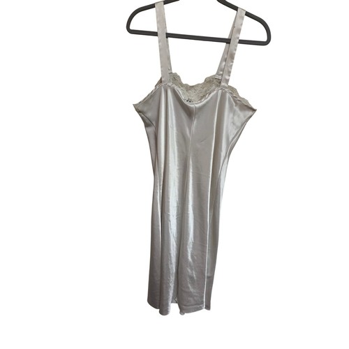 California Dynasty Lingerie Slip Dress Lace Trim Detail Champagne Large - Picture 2 of 6