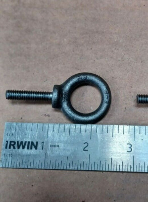 2 pack- M6 x 1 Metric Eyebolt w/Shoulder, 25 mm Thread Length, eye dia. 25mm