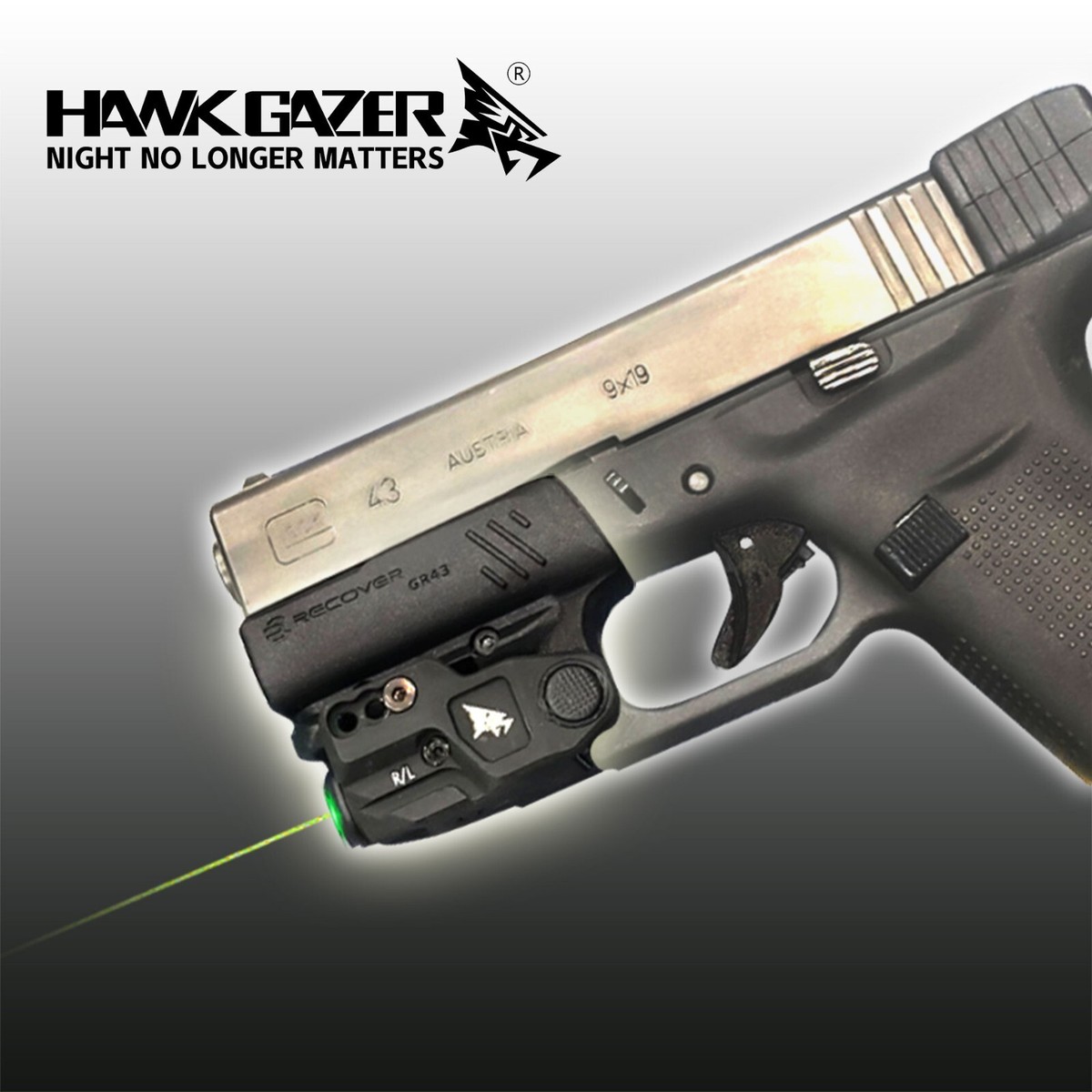 Hawk Gazer LG-X Rechargeable Green Laser for GLOCK 43 | eBay