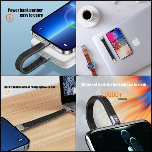 USB C Cable Short 0.4ft Compatible with Apple MFi Certified iPhone Lightning 30W - Picture 6 of 12