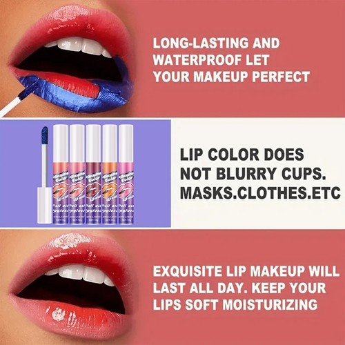 Lip Stain Stay and Peel Off Lip Stain - Long Lasting Waterproof 5 vibrant colors - Picture 12 of 12