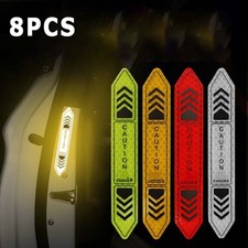 Premium 8PCS Durable Car Door Reflective Warning Stickers fits All Vehicle Types