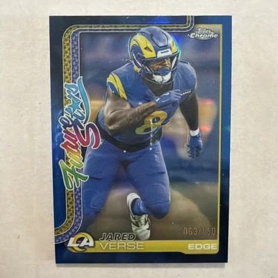 Jared Verse 2025 Topps Chrome Future Stars Blue Refractor #FS-24 #/150 Rams