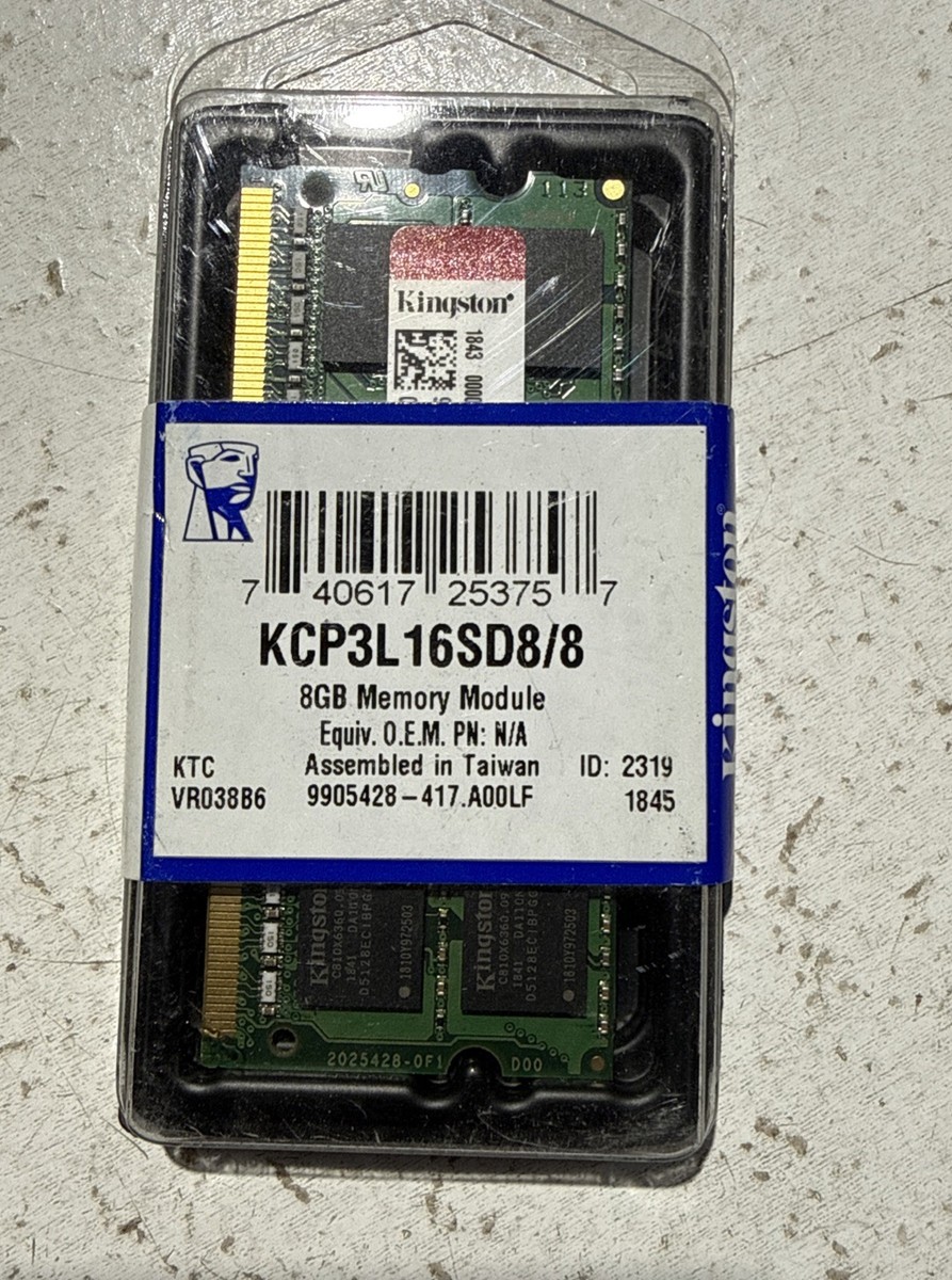 Kingston 8GB PC3-12800 (DDR3-1600) Memory (KCP3L16SD8/8) for sale