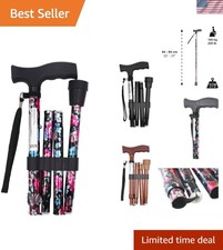 Folding Cane, 5-Level Adjustable Height, Walking Stick Lightweight Collapsibl...