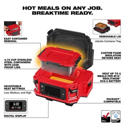 Milwaukee 0811-20 M18 Jobsite Lunch Warmer New w/Warranty!