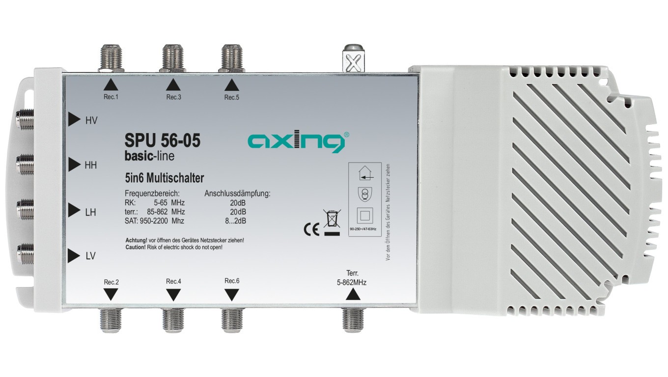 5902887070815 Мультисвитч 5/4 SPU 54-05 для подключения телевизора к сети 5 вэйсць / 4 вэйсць