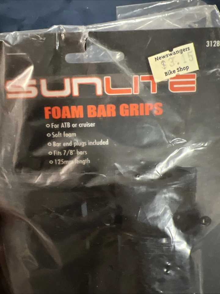 NEW Sunlite Bicycle Foam Handlebar Grips 125mm Black Pair ATB CRUISER 7/8” - Image 2 of 4