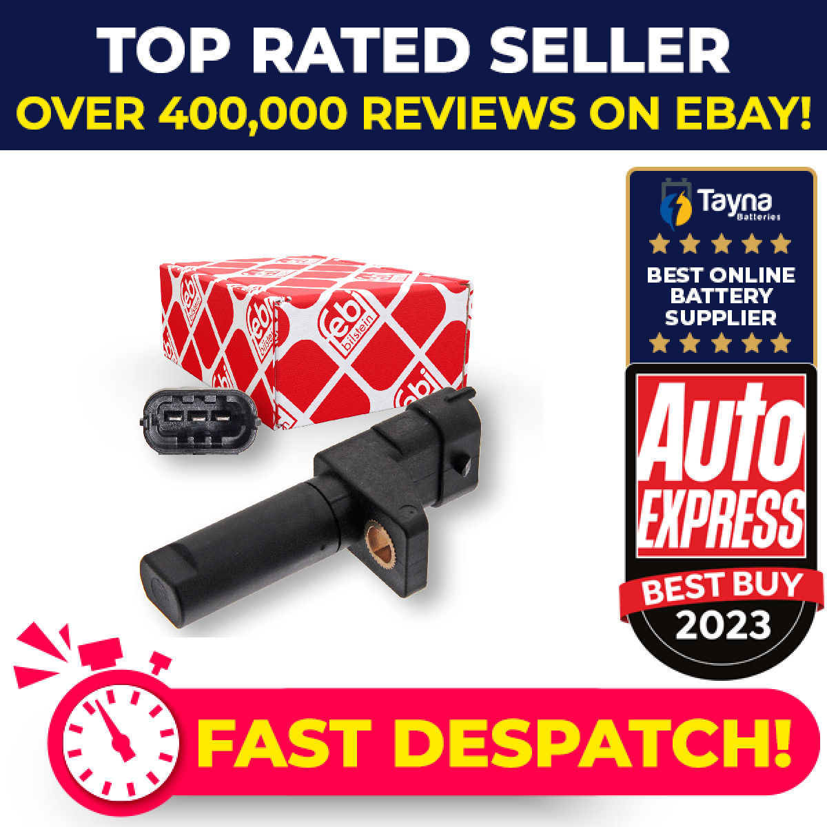 RPM / Crankshaft Sensor fits MERCEDES S320 W221 3.0D 05 to 13 A0041538728 Febi