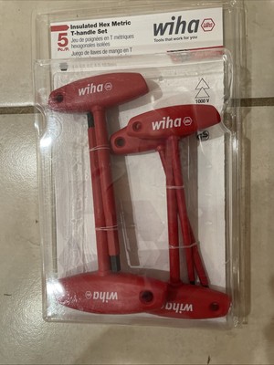 Wiha 33478 5 Piece Insulated Hex Metric T-handle Set Brand New