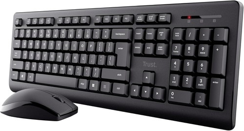 Wireless Keyboard Mouse Set QWERTY UK Layout One USB for both Low Profile Keys - Picture 1 of 11