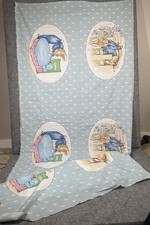 Vtg Peter Rabbit  Fabric 1987 Beatrix Potter Garden Fence Bunny 8.11x 3.6,5 Feet