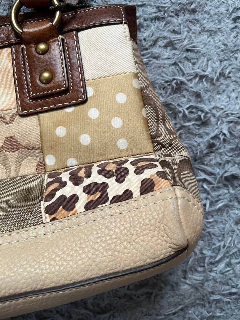 Coach Suede Patchwork Turnlock Bag Multi Color Ze… - image 23