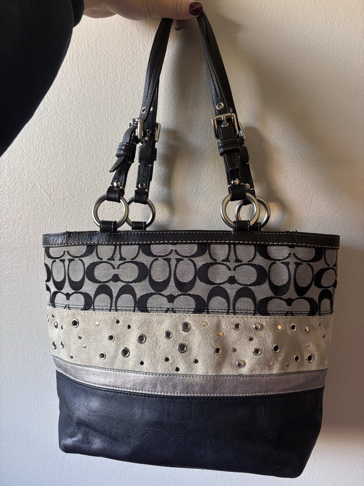 Coach Grommet And Studded Tote Y2K - Gem