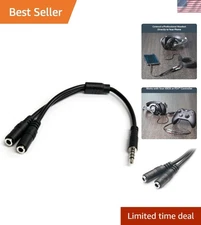 Multi-Function 3.5mm Microphone Splitter & Headset Adapter for Audio Devices