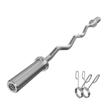  2 Inch Curl Bar with Weights 47", 300LBS Weight Capacity Olympic EZ Curl 