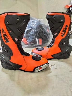 KTM Herren Rennen Motorrad Leder Stiefel Motorradstiefel aus Leder Bikerstiefel