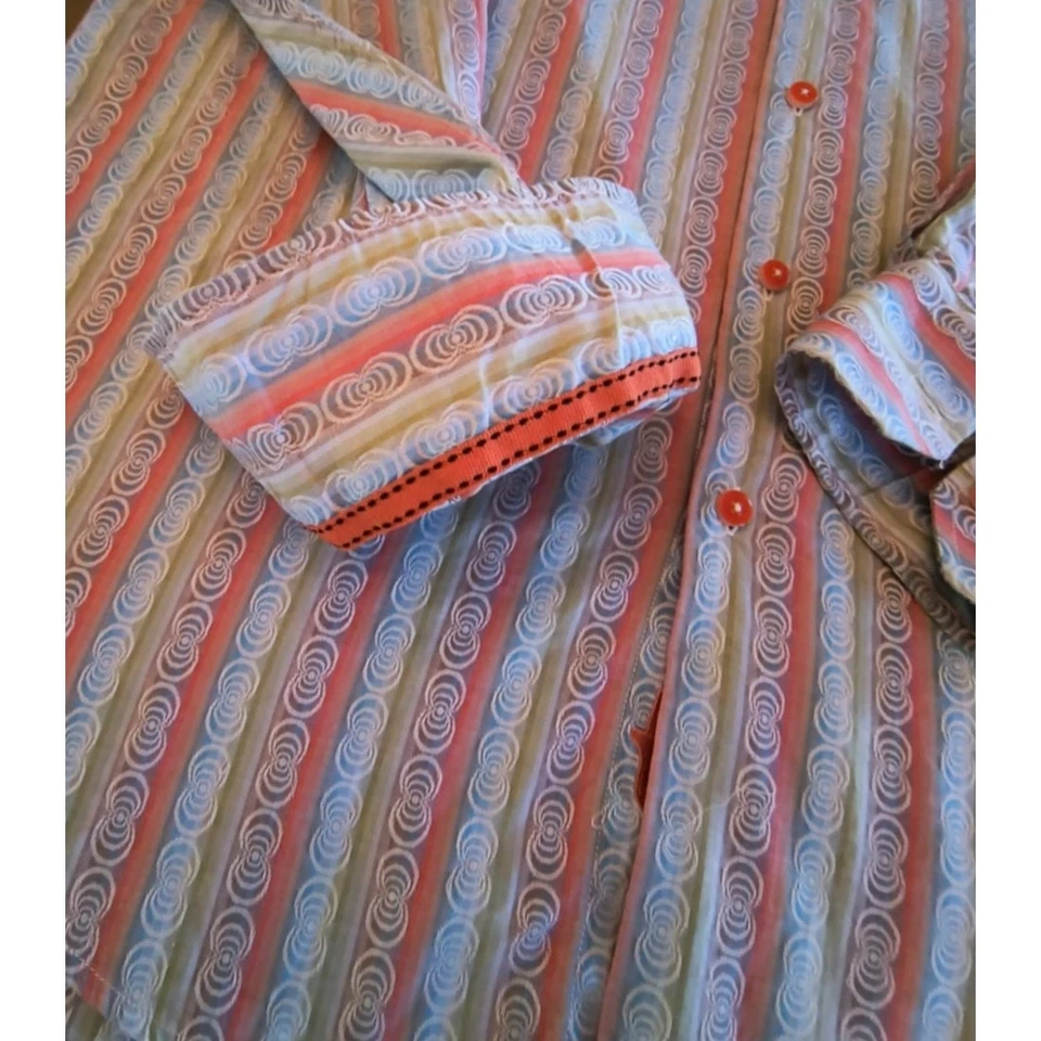 Camisa Luchiano Visconti Negra Puño Abatible Para Hombre L Rayas Abotonadas Manga Larga  Foto 3 de 4