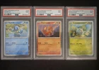 Pokémon 151 Poster Collection PSA 9 Bulbasuar 046 Charmander 047 Squirtle 048