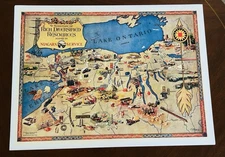 REPRINT 1929 NIAGARA POWER SERVICE Illustrated Map Whitney Graham Co. CJ Adams