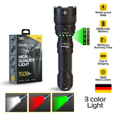 REBLEX LED Taschenlampe, Weiß/Rot/Grün Lich...