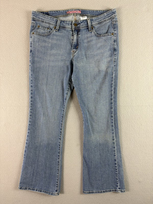 Levis 518 Superlow Jeans Women 34x30 Blue Bootcut Fading Grunge Tag 13 S