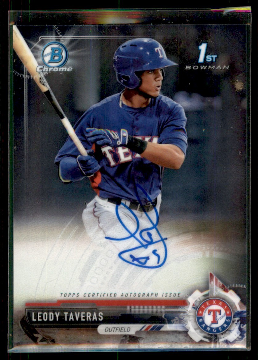 2017 Bowman Chrome Leody Taveras Texas Rangers #CPA-LT Auto (e)