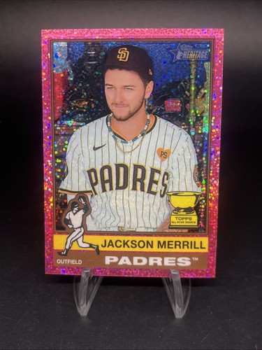 2025 Topps Heritage Jackson Merrill #422 Chrome Pink Sparkle San Diego Padres - 第 1/3 張圖片